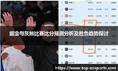 掘金与灰熊比赛比分预测分析及胜负趋势探讨